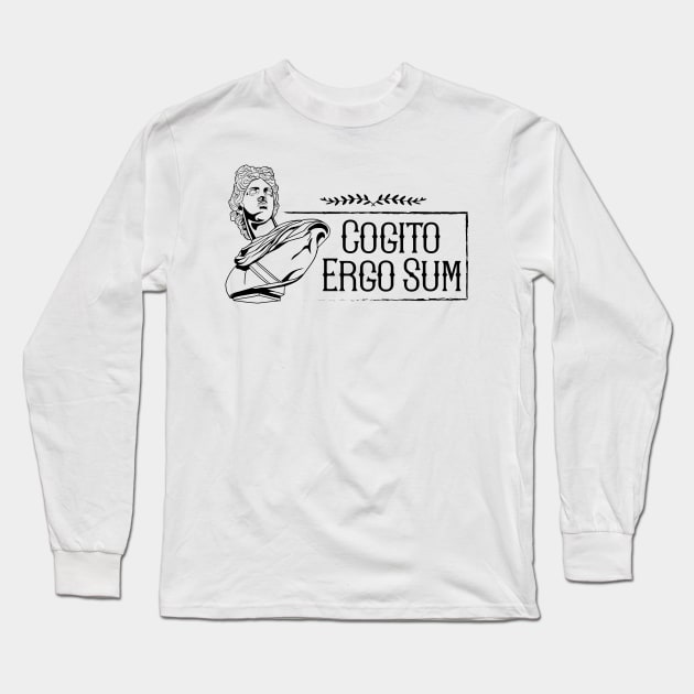 Latin saying - Cogito Ergo Sum Long Sleeve T-Shirt by Modern Medieval Design